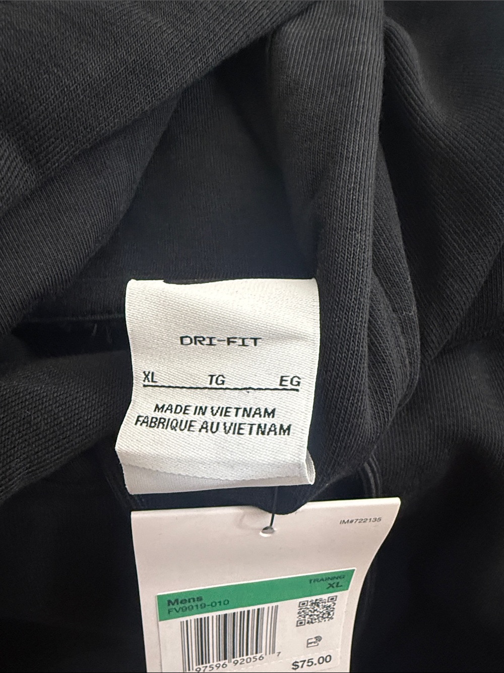 Nike Black Hoodie with White Distressed NIKE Logo Size XL - Picture 10 of 16